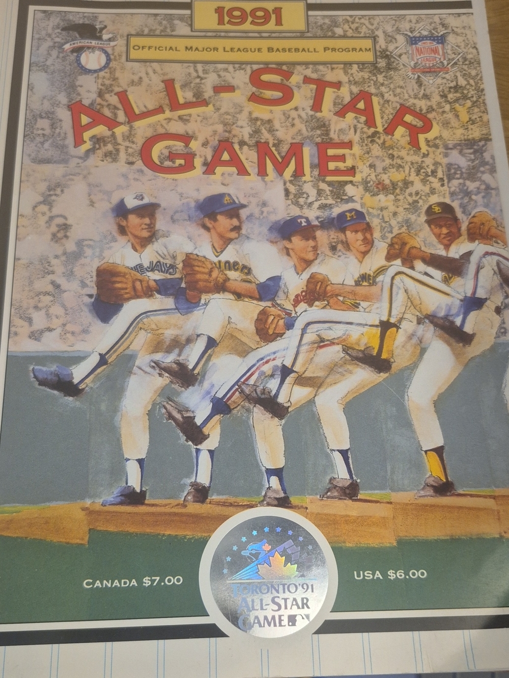 Official 1991 Major League Baseball All-Star Game Program - Multicolor